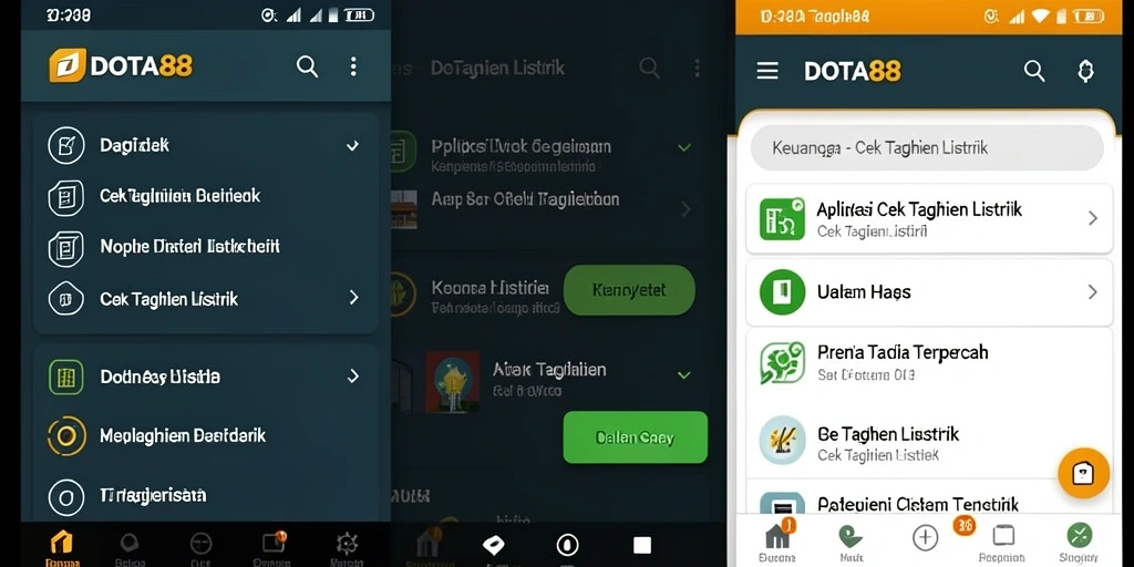 Tampilan antarmuka DOTA88 untuk cek tagihan listrik yang user-friendly.
