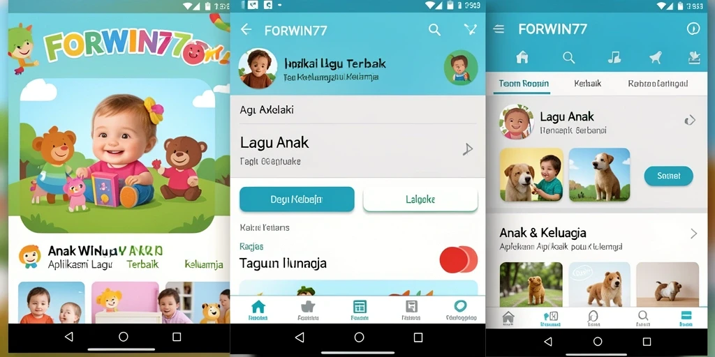 Tampilan antarmuka yang ceria dan ramah anak di FORWIN77.