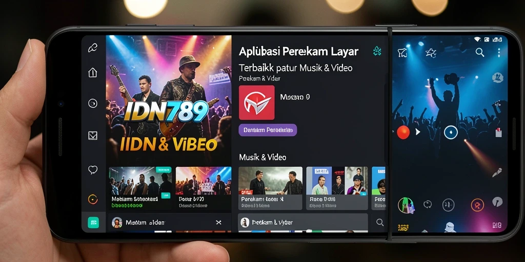 Tampilan antarmuka IDN789 yang mudah digunakan untuk perekam layar.