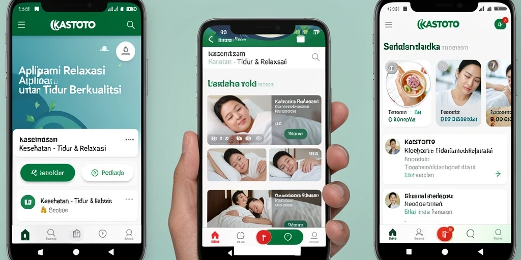 Antarmuka KASTOTO yang ramah pengguna untuk meningkatkan relaksasi sebelum tidur.