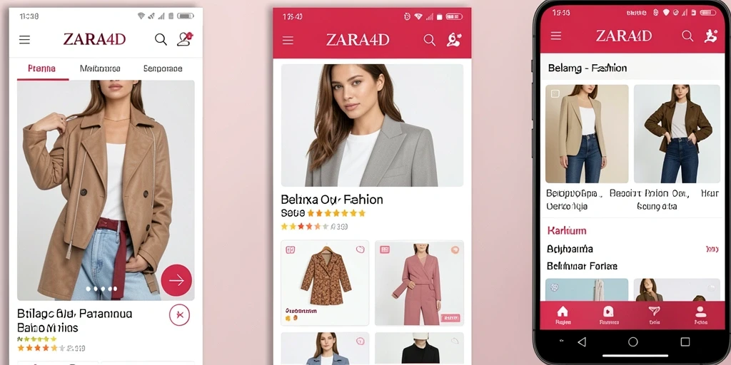 Tampilan antarmuka aplikasi ZARA4D untuk belanja fashion yang mudah diakses.